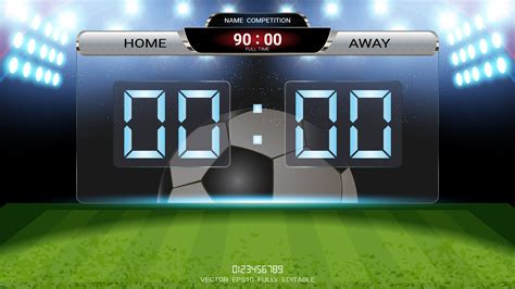 Digital timing scoreboard, Football match team A vs team B, Strategy ...