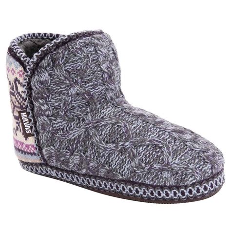 Muk Luks Women's Leigh Bootie Slippers - Blackberry - M - Blackberry M ...