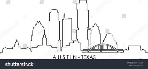 Austin Texas Skyline City Outline Silhouette Stock Vector (Royalty Free ...