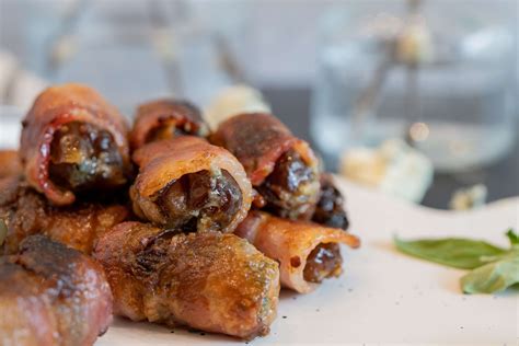 Bacon Wrapped Dates with Blue Cheese - Sabri's Pantry