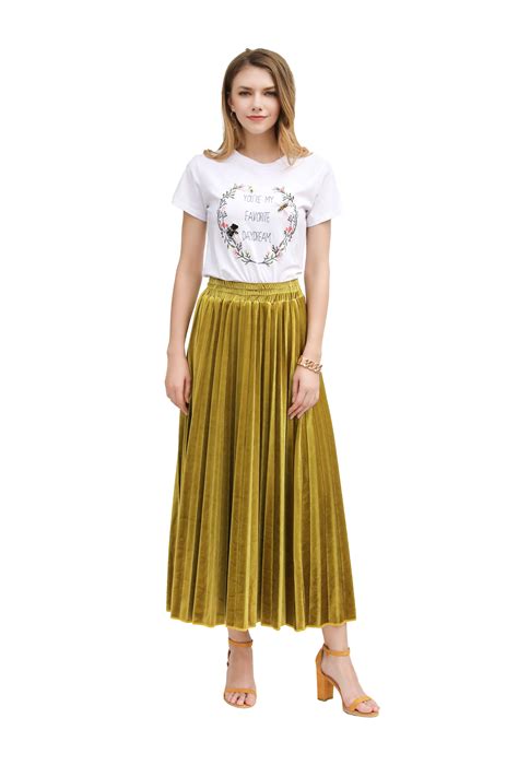 2018 New Casual Pleated Skirts Women Velvet Spring Fashion Streetwear ...