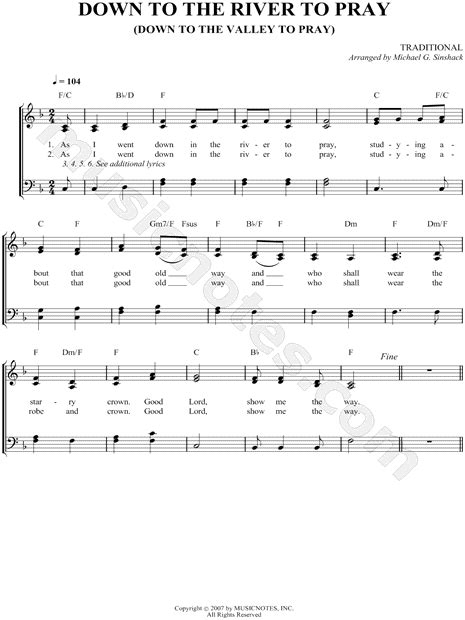 Alison Krauss "Down to the River to Pray" Sheet Music in F Major (transposable) - Download ...