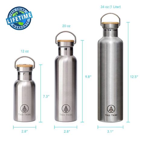 Stainless Steel Water Bottle - No Sweat, Leak Proof, Insulated - 20 oz