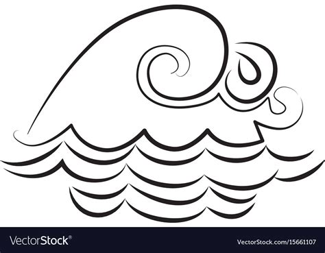 Cartoon image of wave icon water wave symbol Vector Image