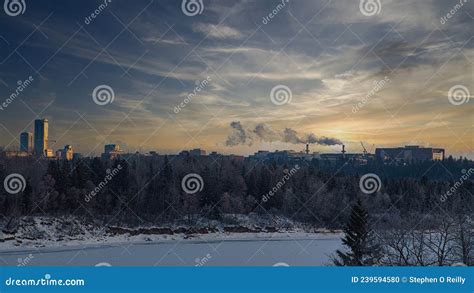 Edmonton river valley stock photo. Image of river, winter - 239594580