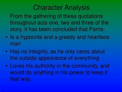 PPT - The Crucible- Character analysis: Rev. Parris PowerPoint Presentation - ID:6694294