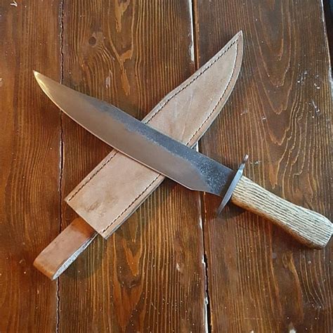 Hand Forged Bowie Knife with Antique Harrow Spring Tooth