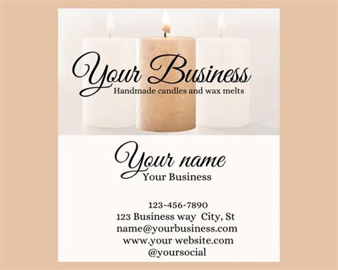 Candle business card template canva candle business card | Etsy