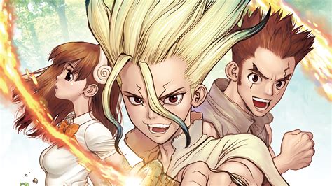 Dr. Stone, Yuzuriha, Taiju, Senku, 4K, #25 Wallpaper PC Desktop