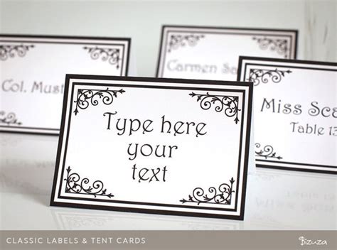 Items similar to Printable Tented Table Cards, Editable PDF on Etsy