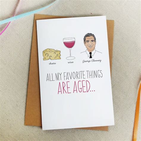 George Clooney Birthday Card - Etsy