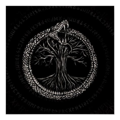 Ouroboros with Tree of Life Poster | Zazzle | Tree of life tattoo, Life ...