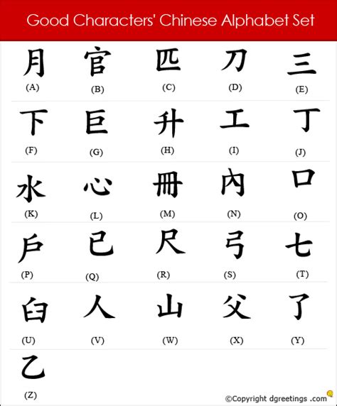 Chinese Alphabet | New Calendar Template Site