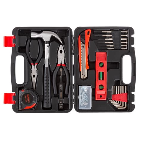 Stalwart Tool Kit - 102 Heat-Treated Pieces with Carrying Case - Essential Steel Hand Tool and ...