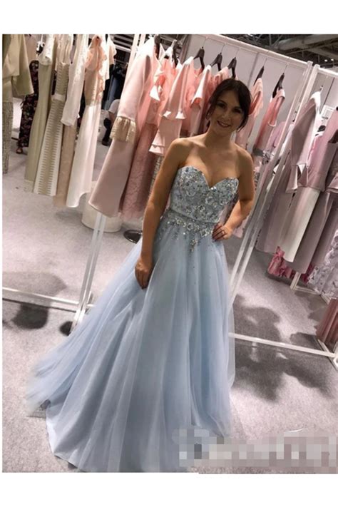 Buy cheap Sweatheart Embroidered Beads Tulle Ball Gown Prom Dress online – KiKiProm