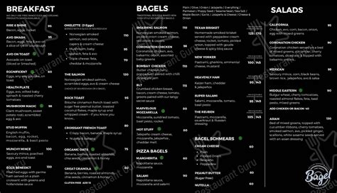 Menu at The Daily Bagel, Mount Edgecombe