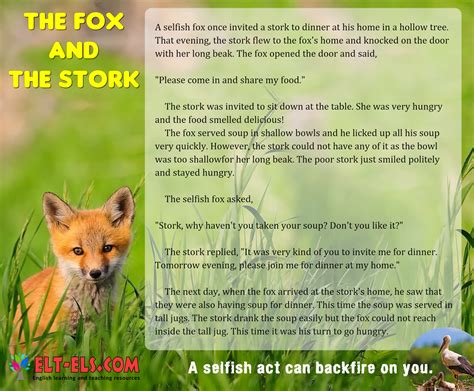 The fox and the stork | www.elt-els.com