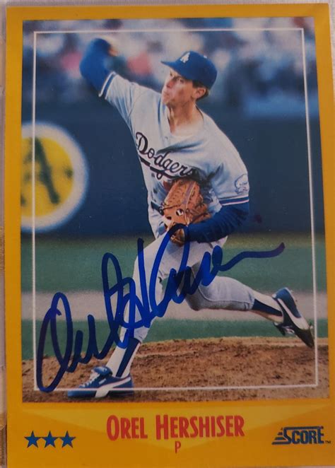 Pin by Patrick Hernandez on My Dodger autographs | Orel hershiser, Baseball cards, Dodgers