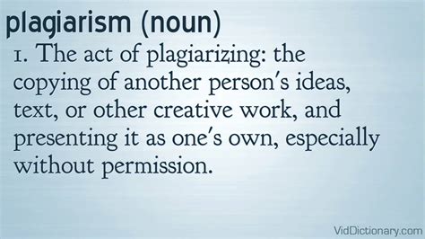 plagiarism - definition - YouTube