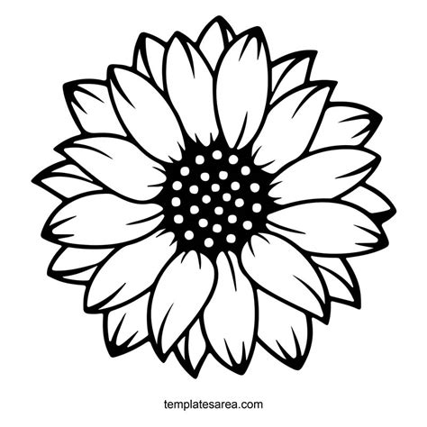 Sunflower Clip Art Black And White