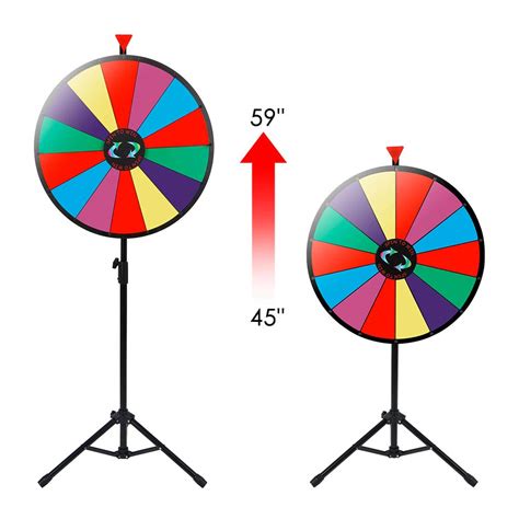 Smartxchoices 15/18/24 Tabletop Wheel of Fortune Spinner 14 Slots Spin for Prize with Dry Erase ...