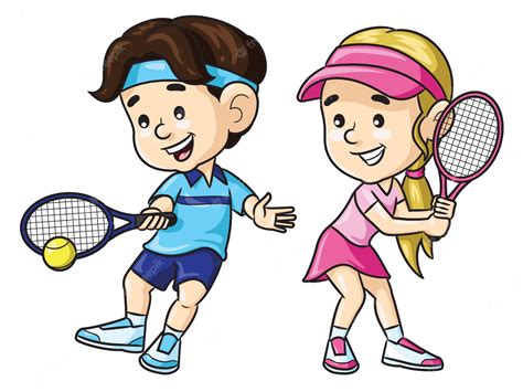 Premium Vector | Tennis Player Kids Cartoon