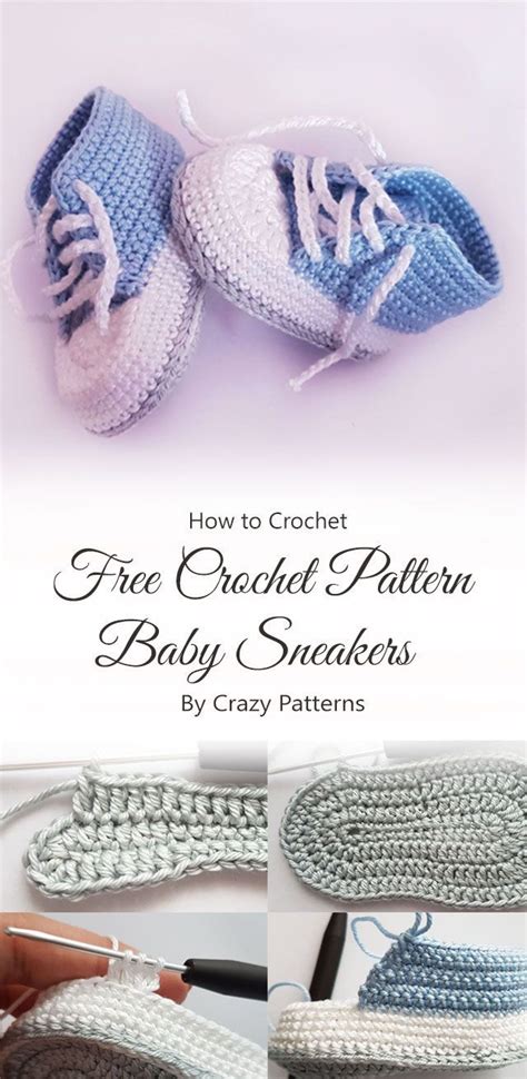 Crochet Pattern Baby Sneakers By Crazy Patterns | Crochet baby shoes ...