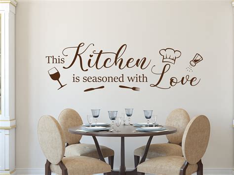 kitchen wall quote decal - this kitchen is seasoned with love - kitchen ...