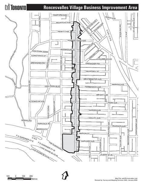 Roncesvalles Toronto map - Map of Roncesvalles Toronto (Canada)