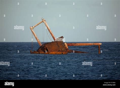 Dominican Republic, Caribbean Sea, Silverbanks, Ship wreck of the cargo ship Polyxeni Stock ...