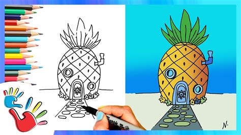 How To Draw SpongeBob SquarePants' House | Easy Step-by-Step Tutorial for Kids - YouTube