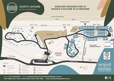 Park Map for Noosa North Shore Beach Campground - Noosa Holiday Parks