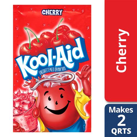 Kool-Aid Unsweetened Cherry Powdered Drink Mix, Caffeine Free, 0.13 oz ...