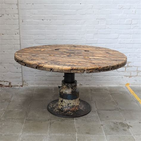 Vintage industrial round table, 1950s | #120021