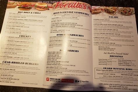 Online Menu of Portillos Hot Dogs Restaurant, Avondale, Arizona, 85392 - Zmenu