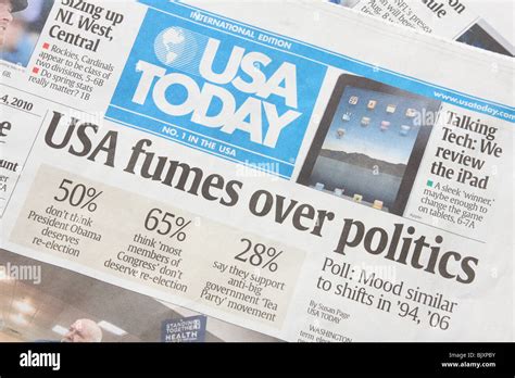 Political headlines in the International Edition of the USA Today ...