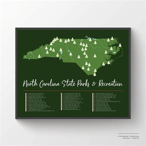 NC State Parks Map Printable Map North Carolina Parks North Carolina NC State Parks Print Travel ...