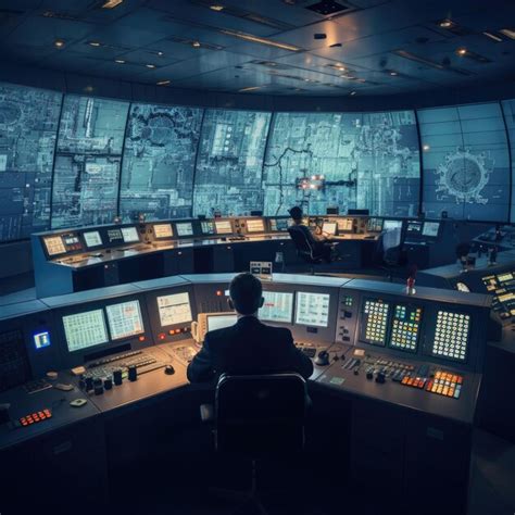 Premium AI Image | Nuclear power plant control room with operators