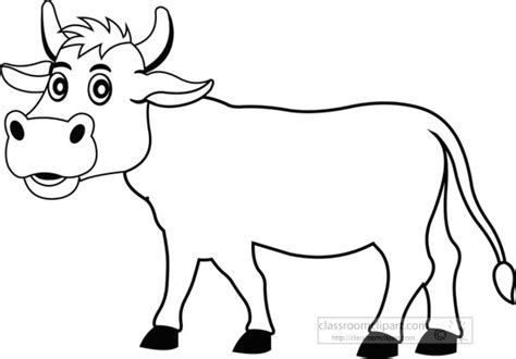 Animals Black and White Outline Clipart - Cow-outline-clipart-122 - Classroom Clipart