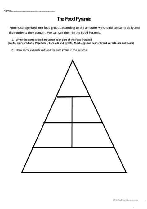 The Food Pyramid And Nutrients Worksheet - Free Esl Printable - Free ...