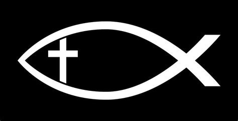 Ichthus with Cross Christian Fish Symbol Digital Art by Jeff Hobrath ...