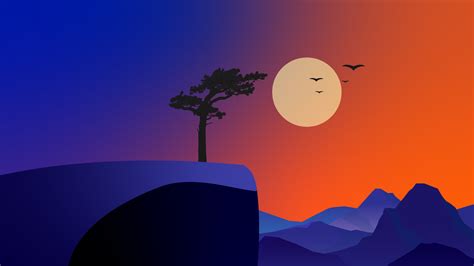 4k Minimalist Landscape Sunrise - Heroscreen