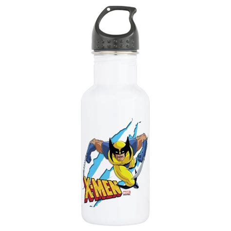 Classic X-Men | Wolverine Slash Pattern Stainless Steel Water Bottle | Zazzle.com | Water bottle ...