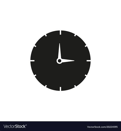 Work time black clock icon Royalty Free Vector Image