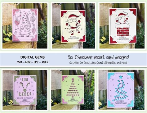 Christmas Cards Merry Christmas Insert Card Bundle SVG - Etsy UK