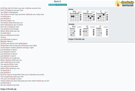 Chord: Beat It - Michael Jackson - tab, song lyric, sheet, guitar ...