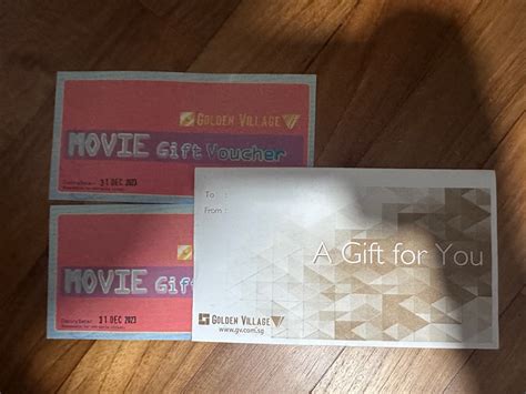 Golden Village Gift Voucher x2, Tickets & Vouchers, Vouchers on Carousell