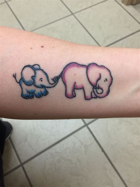 Two weeks healed mother son elephant tattoo. | Tattoos for daughters ...