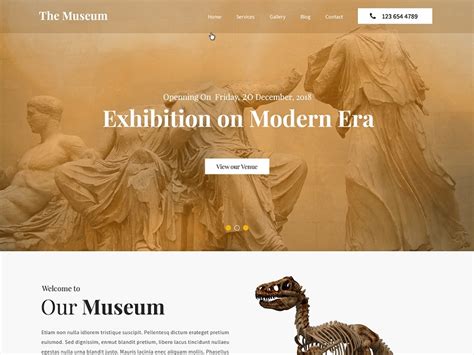 Museum Website Design template by WP Themes on Dribbble