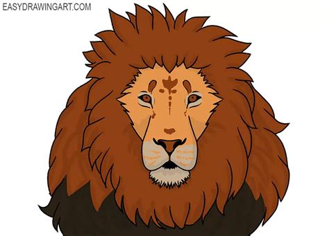 How to Draw a Lion Face - Easy Drawing Art